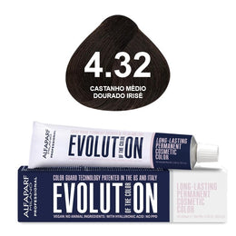 Coloração Alfaparf Evolution - 4.32 Castanho Médio Dourado Irisé 60g