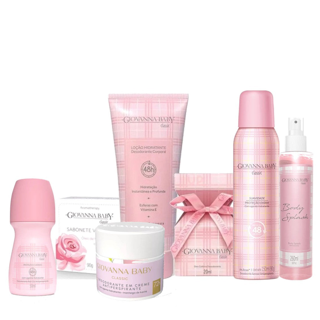 Kit Giovanna Baby Classic 7 itens — desodorantes creme, roll-on, aerossol e body splash