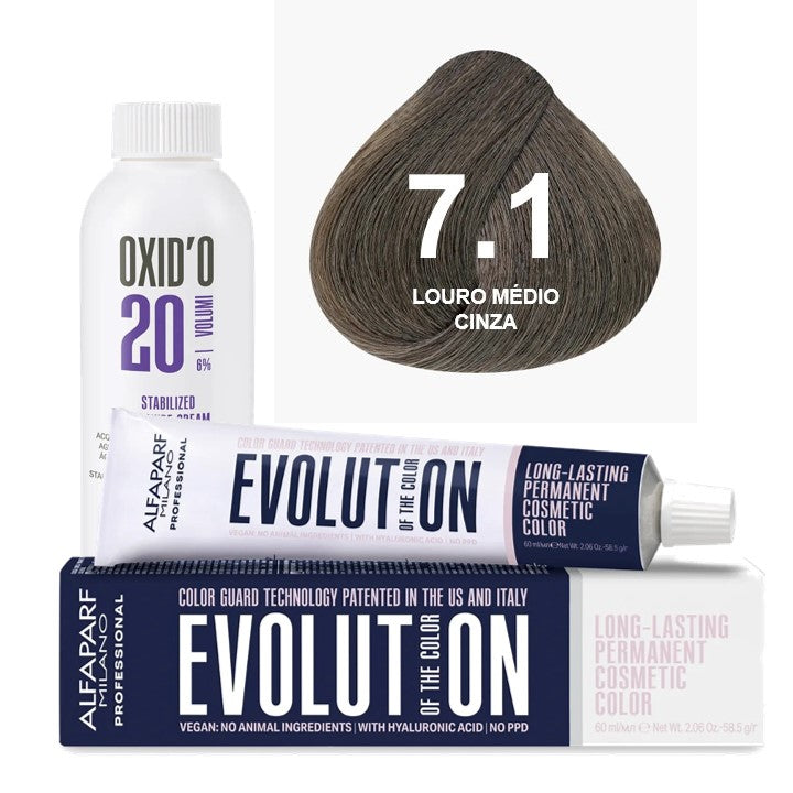 Kit Coloração Alfaparf Evolution Marrons Frios + Ox de Sua Preferência