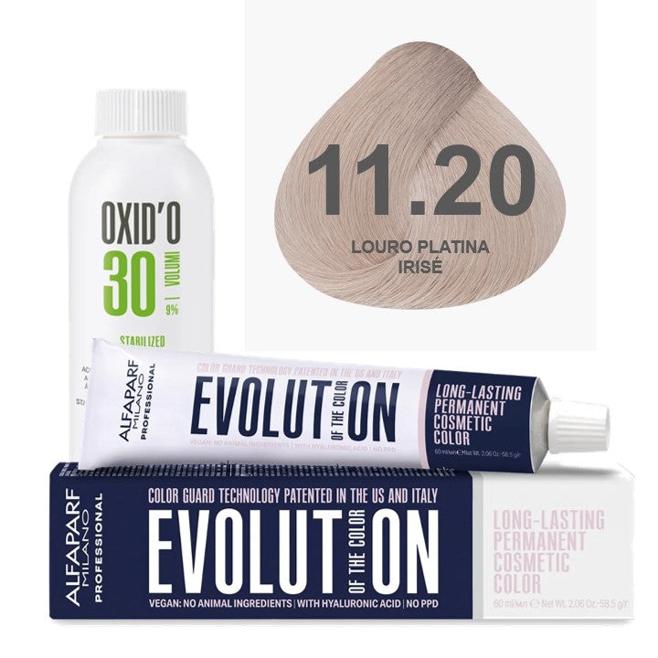 Kit Coloração Alfaparf Evolution Platinum + Ox de Sua Preferência