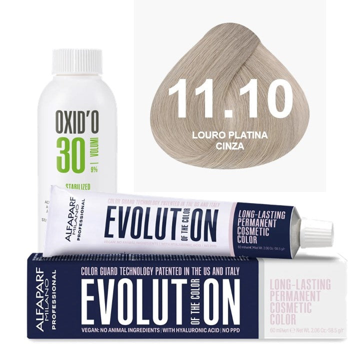 Kit Coloração Alfaparf Evolution Platinum + Ox de Sua Preferência
