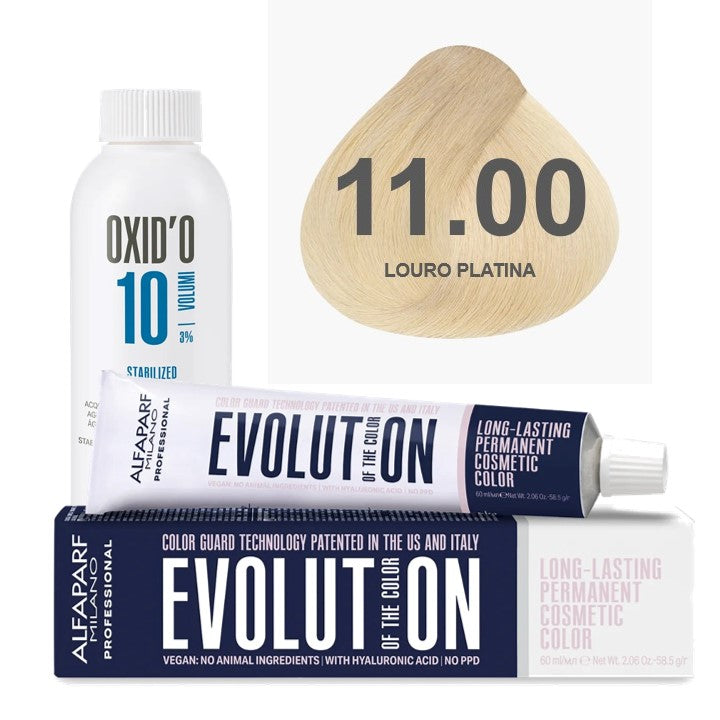 Kit Coloração Alfaparf Evolution Platinum + Ox de Sua Preferência