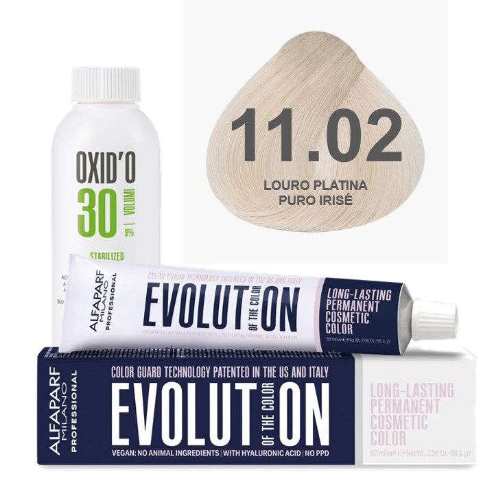 Kit Coloração Alfaparf Evolution Platinum + Ox de Sua Preferência