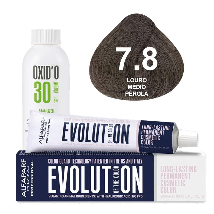 Kit Coloração Alfaparf Evolution Marrons Frios + Ox de Sua Preferência
