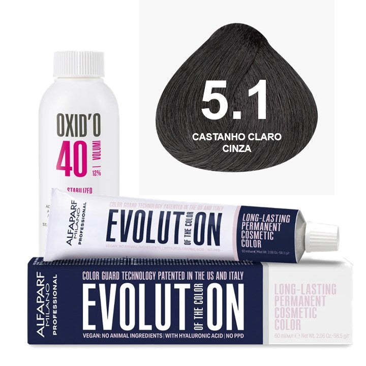 Kit Coloração Alfaparf Evolution Marrons Frios + Ox de Sua Preferência