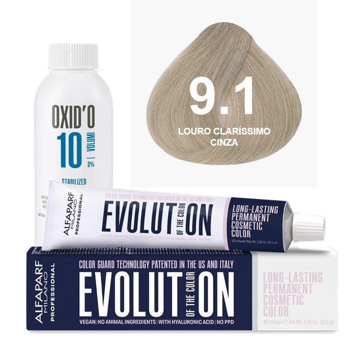 Kit Coloração Alfaparf Evolution Marrons Frios + Ox de Sua Preferência