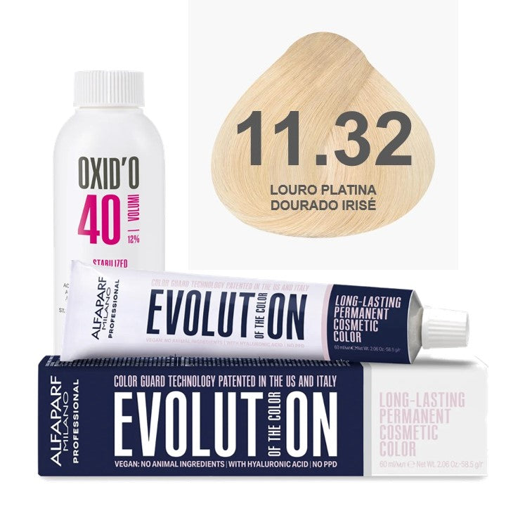 Kit Coloração Alfaparf Evolution Platinum + Ox de Sua Preferência