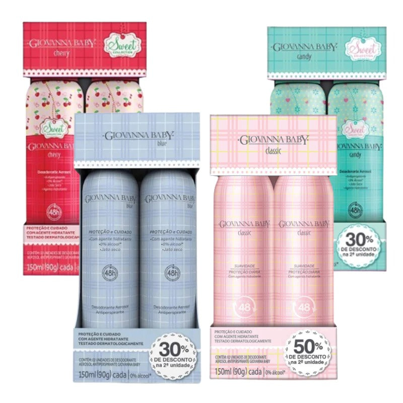 Kit Desodorante Aerosol Giovanna Baby 2 Unidades 150ml. Escolha sua Fragrância. —  Giovanna Baby