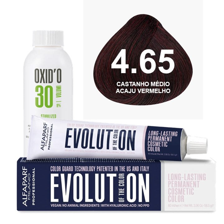 Kit Coloração Alfaparf Evolution Vermelhos + Ox de Sua Preferência