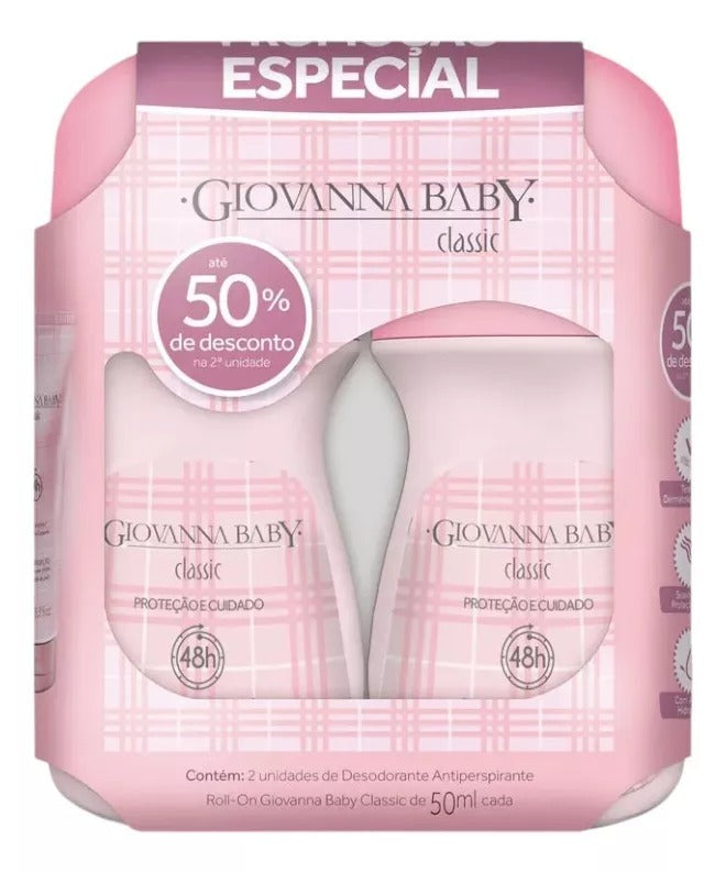 Kit 2 Desodorantes Roll-on Giovanna Baby 50ml. Escolha sua Fragrância.