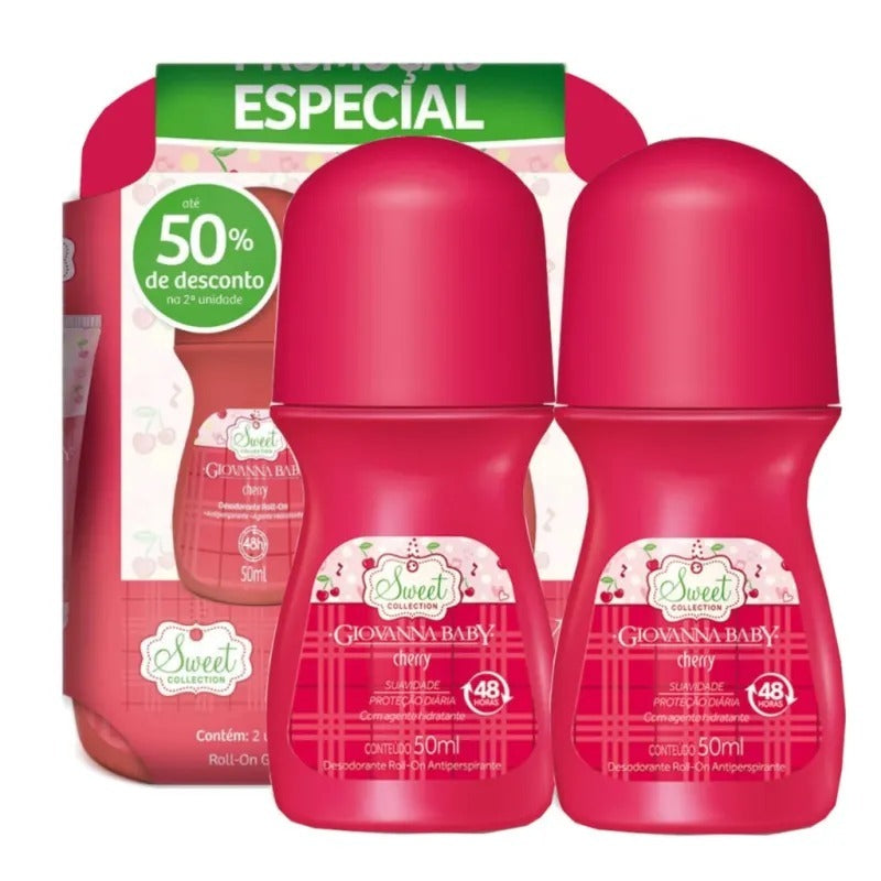 Kit 2 Desodorantes Roll-on Giovanna Baby 50ml. Escolha sua Fragrância.
