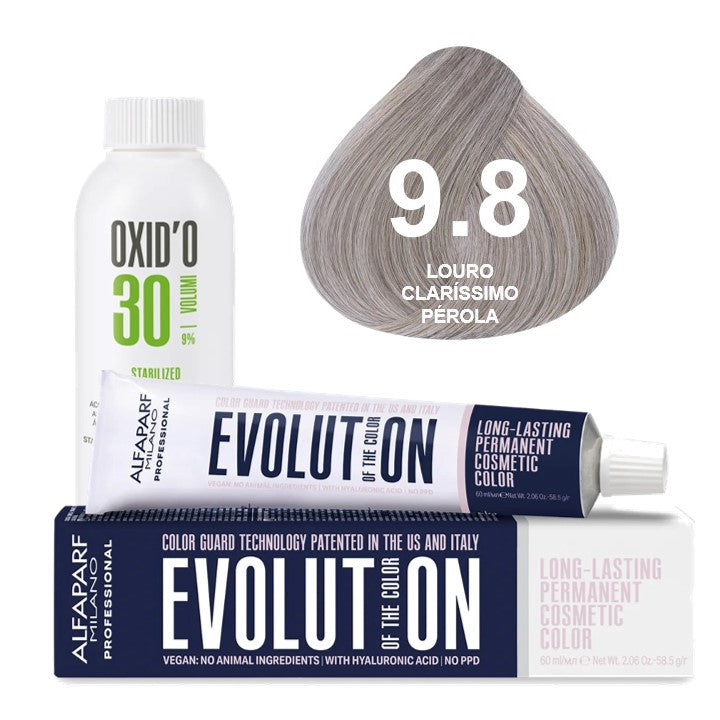 Kit Coloração Alfaparf Evolution Marrons Frios + Ox de Sua Preferência
