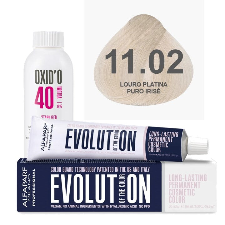Kit Coloração Alfaparf Evolution Platinum + Ox de Sua Preferência