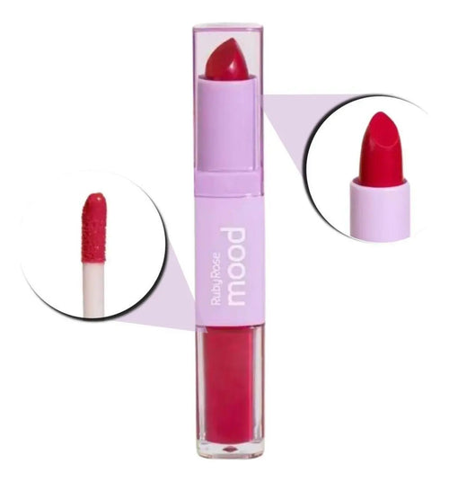 Batom Duo Mood CM13 - Ruby Rose - Vitamina E