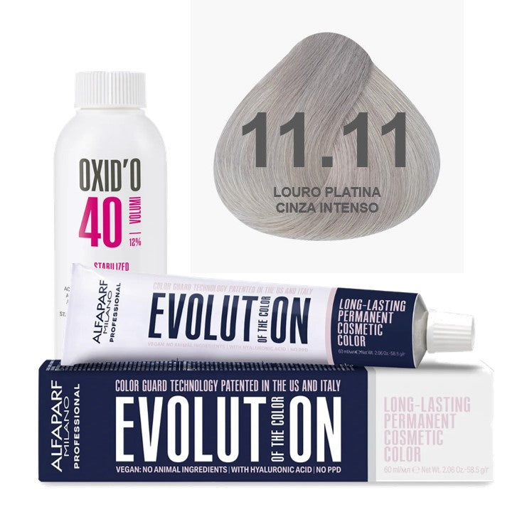Kit Coloração Alfaparf Evolution Platinum + Ox de Sua Preferência