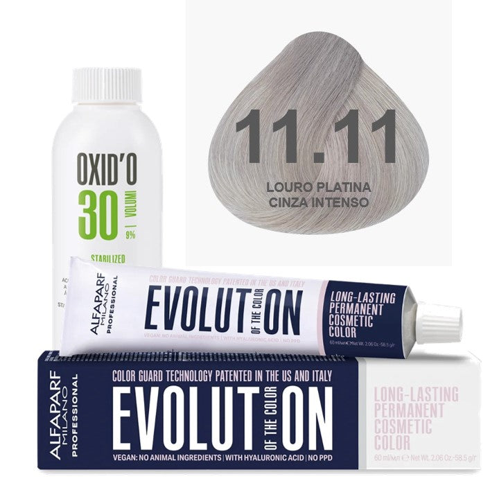 Kit Coloração Alfaparf Evolution Platinum + Ox de Sua Preferência
