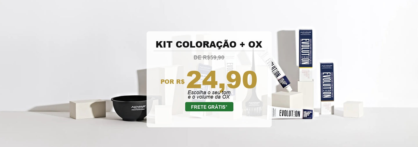 Banner Kit Coloracao Alfaparf Evolution OX Desktop R$24,90