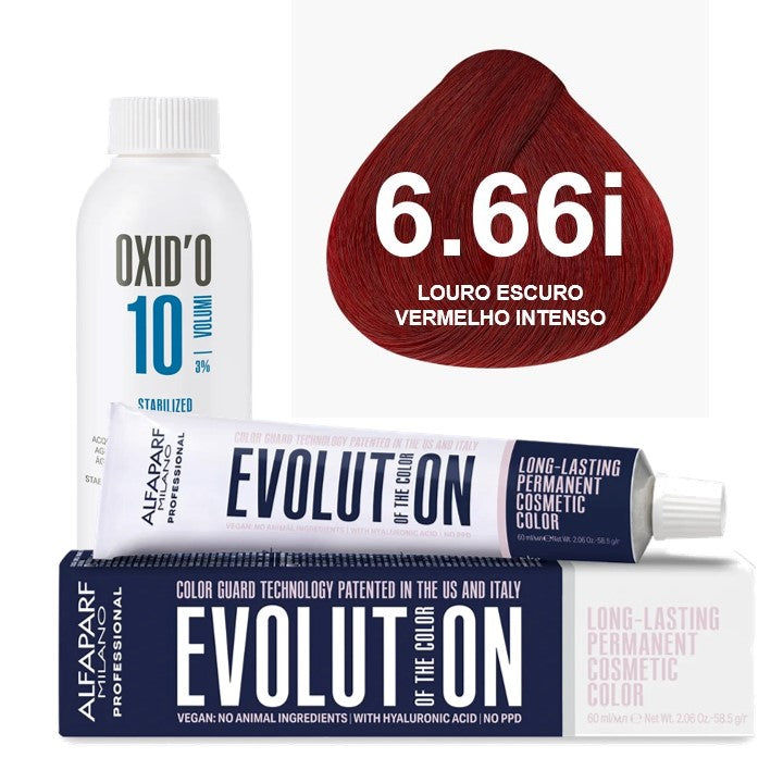 Kit Coloração Alfaparf Evolution Vermelhos + Ox de Sua Preferência