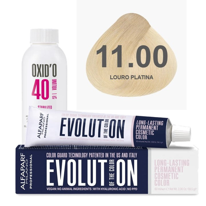 Kit Coloração Alfaparf Evolution Platinum + Ox de Sua Preferência