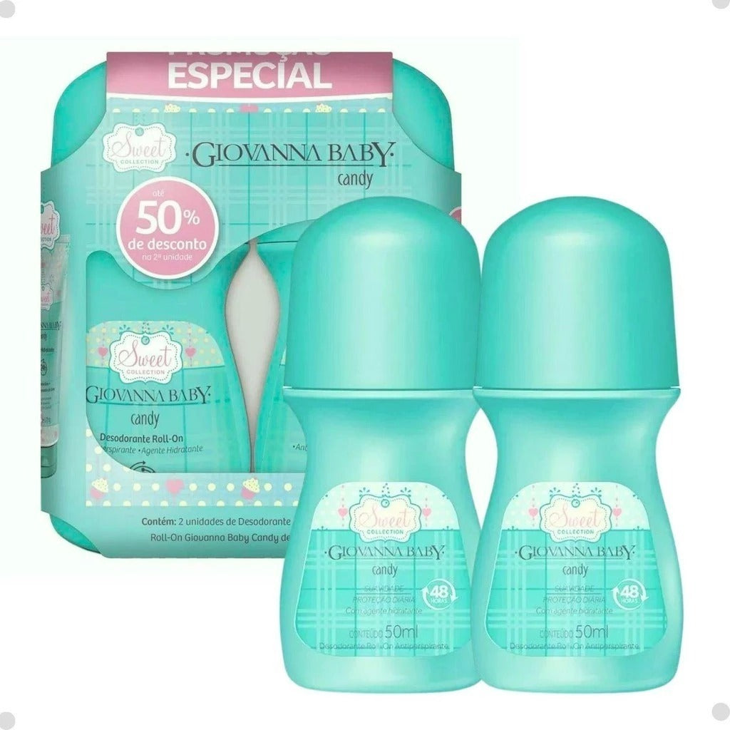 Kit 2 Desodorantes Roll-on Giovanna Baby 50ml. Escolha sua Fragrância.