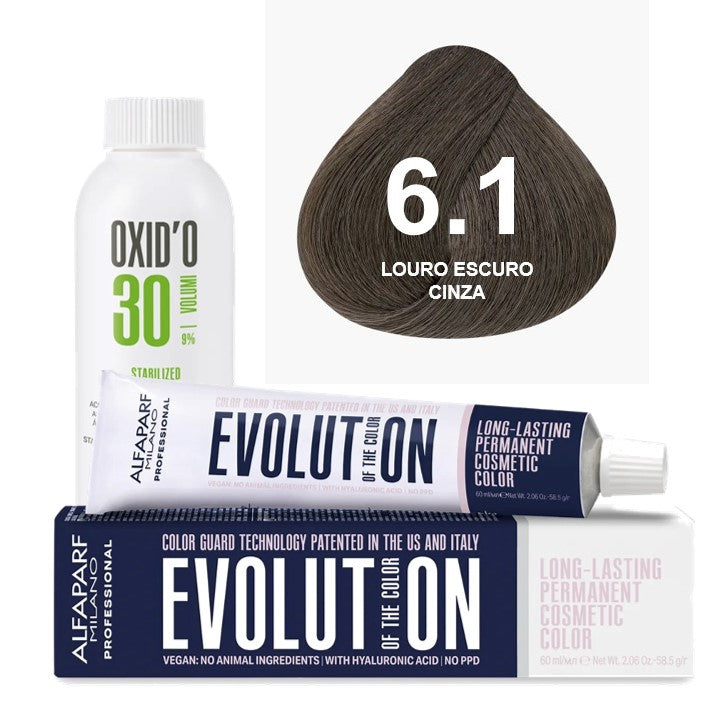 Kit Coloração Alfaparf Evolution Marrons Frios + Ox de Sua Preferência