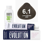 Kit Coloração Alfaparf Evolution Marrons Frios + Ox de Sua Preferência