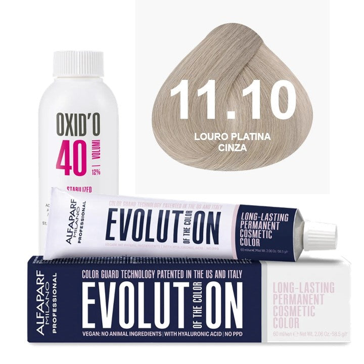 Kit Coloração Alfaparf Evolution Platinum + Ox de Sua Preferência