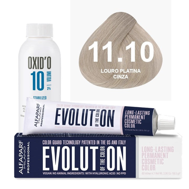 Kit Coloração Alfaparf Evolution Platinum + Ox de Sua Preferência