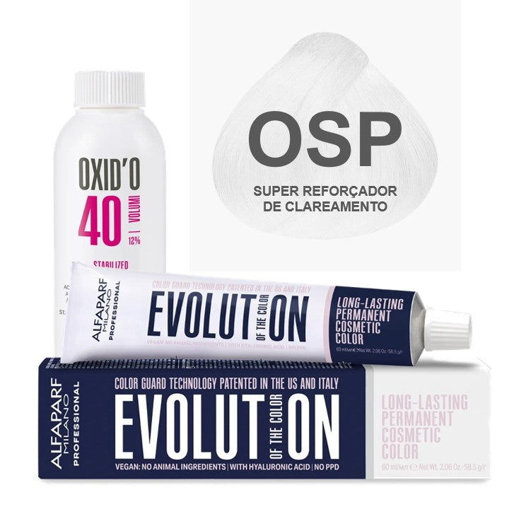 Kit Coloração Alfaparf Evolution Platinum + Ox de Sua Preferência