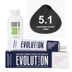 Kit Coloração Alfaparf Evolution Marrons Frios + Ox de Sua Preferência