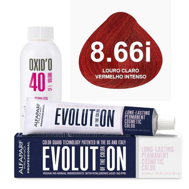 Kit Coloração Alfaparf Evolution Vermelhos + Ox de Sua Preferência