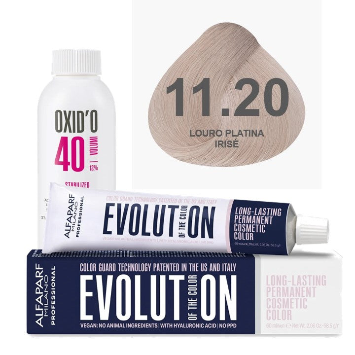 Kit Coloração Alfaparf Evolution Platinum + Ox de Sua Preferência