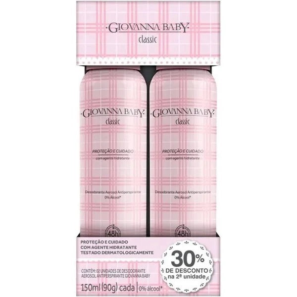 Kit Desodorante Aerosol Giovanna Baby 2 Unidades 150ml. Escolha sua Fragrância.