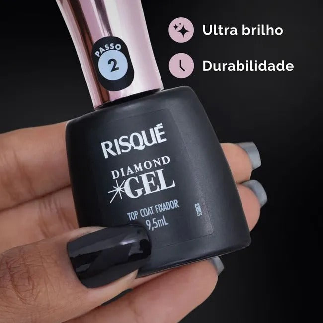 Esmalte Risqué Diamond Gel Top Coat Fixador 9,5ml —  Risque