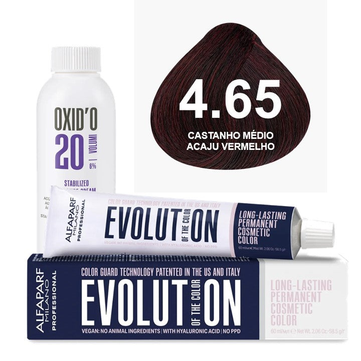 Kit Coloração Evolution Ox 20 Vol - Cor 4.65