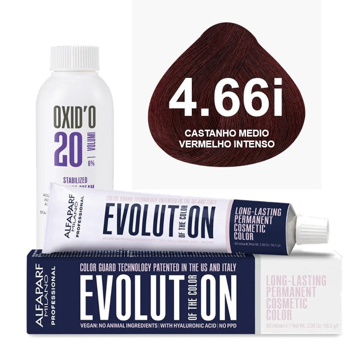 Kit Coloração Evolution Ox 20 Vol - Cor 4.66l