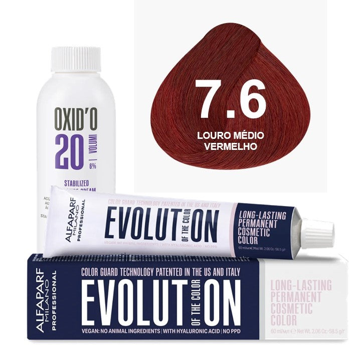 Kit Coloração Evolution Ox 20 Vol - Cor 7.6