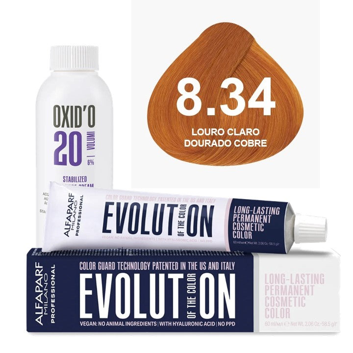 Kit Coloração Evolution Ox 20 Vol - Cor 8.34